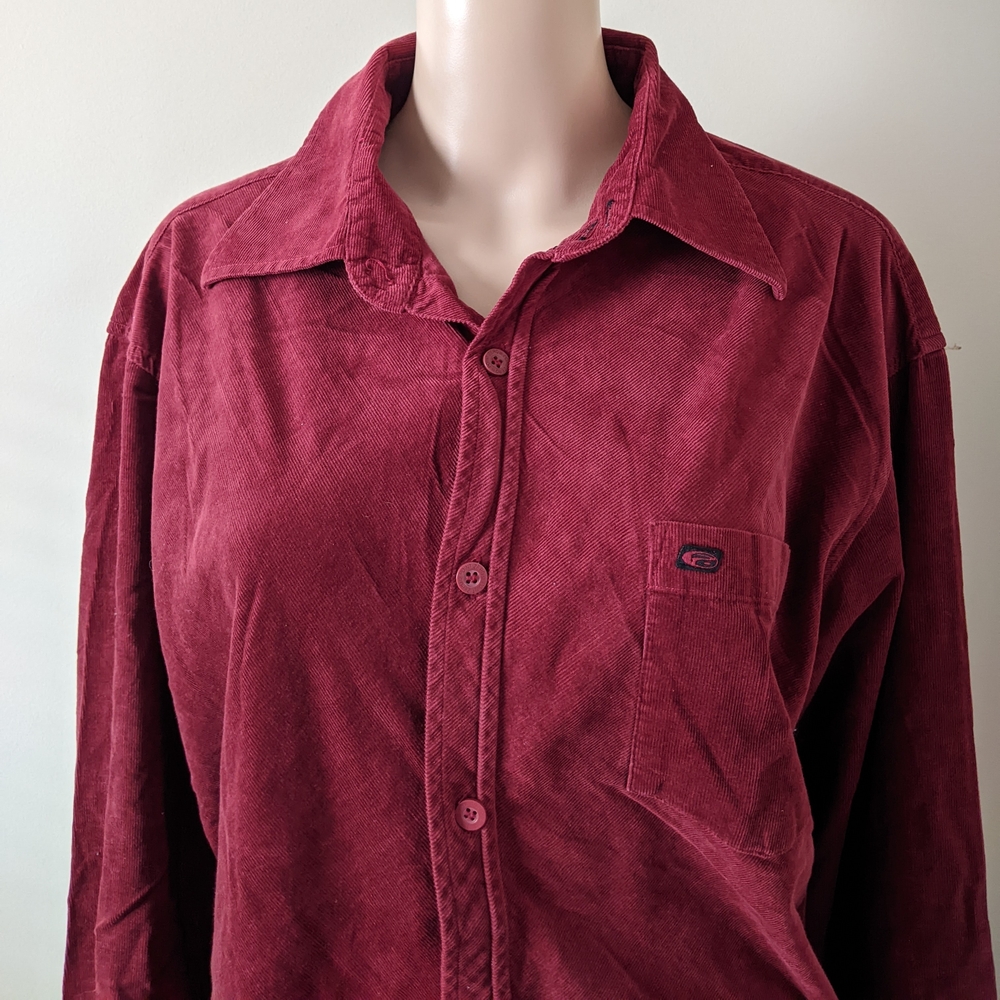 Point Zero Corduroy Casual Button Down Shirt, Men's Large